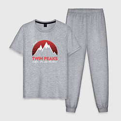 Пижама хлопковая мужская Twin Peaks: Pie & Murder, цвет: меланж