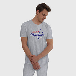 Пижама хлопковая мужская Washington Capitals, цвет: меланж — фото 2