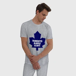 Пижама хлопковая мужская Toronto Maple Leafs, цвет: меланж — фото 2