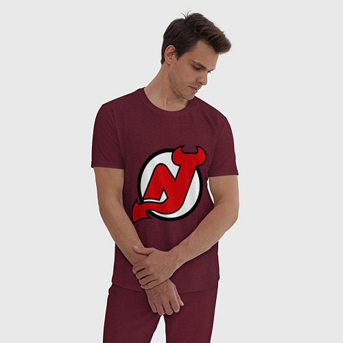 Мужская пижама New Jersey Devils / Меланж-бордовый – фото 3