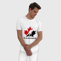 Пижама хлопковая мужская Canada, цвет: белый — фото 2
