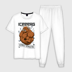 Пижама хлопковая мужская Iceberg: Street Athletic, цвет: белый