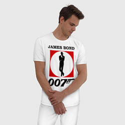 Пижама хлопковая мужская James Bond 007, цвет: белый — фото 2