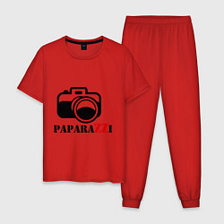 Пижама хлопковая мужская Paparazzi цвета красный — фото 1