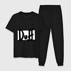 Пижама хлопковая мужская Duff, цвет: черный