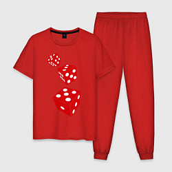 Пижама хлопковая мужская Игральные кости, цвет: красный