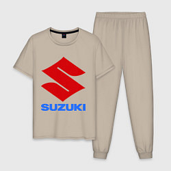 Пижама хлопковая мужская Suzuki, цвет: миндальный