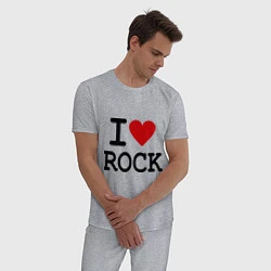 Пижама хлопковая мужская I love Rock, цвет: меланж — фото 2