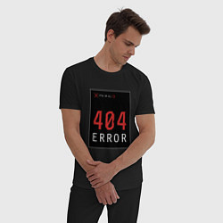 Пижама хлопковая мужская 404 Error, цвет: черный — фото 2