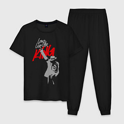 Пижама хлопковая мужская Майкл Джексон - Long live the King, цвет: черный