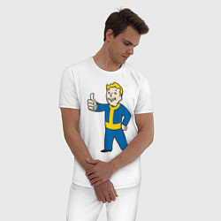 Пижама хлопковая мужская Fallout Boy, цвет: белый — фото 2
