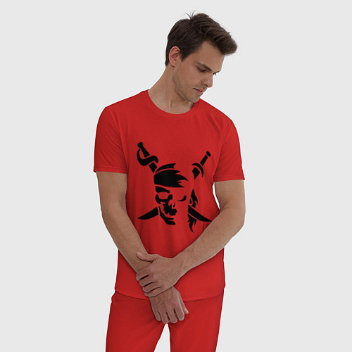Мужская пижама Пиратский знак / Красный – фото 3