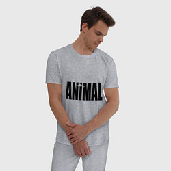 Пижама хлопковая мужская Animal, цвет: меланж — фото 2
