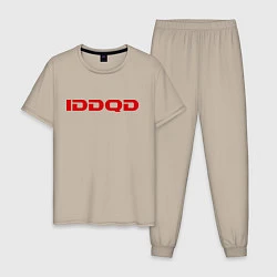 Пижама хлопковая мужская IDDQD Doom, цвет: миндальный