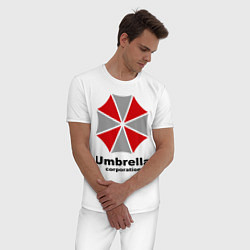 Пижама хлопковая мужская Umbrella corporation, цвет: белый — фото 2