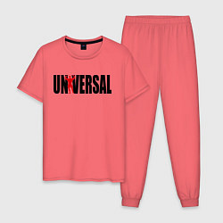 Пижама хлопковая мужская Universal bodybilding, цвет: коралловый
