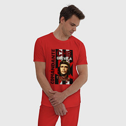 Пижама хлопковая мужская Comandante, цвет: красный — фото 2