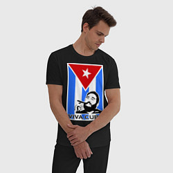 Пижама хлопковая мужская Fidel: Viva, Cuba!, цвет: черный — фото 2