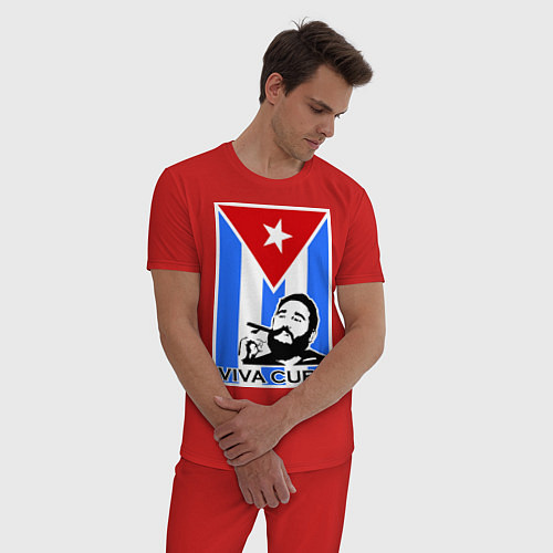 Мужская пижама Fidel: Viva, Cuba! / Красный – фото 3