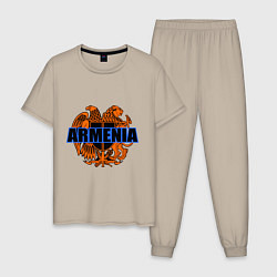 Пижама хлопковая мужская Армения, цвет: миндальный