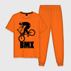 Пижама хлопковая мужская BMX 3, цвет: оранжевый