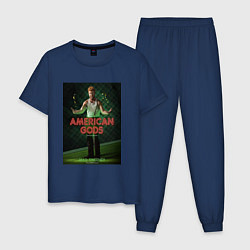 Пижама хлопковая мужская American Gods: Mad Sweeney цвета тёмно-синий — фото 1