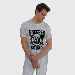 Пижама хлопковая мужская Creeper Squad, цвет: меланж — фото 2