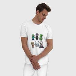 Пижама хлопковая мужская Minecraft Units, цвет: белый — фото 2