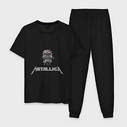 Пижама хлопковая мужская Metallica scool, цвет: черный