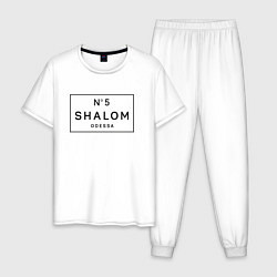 Пижама хлопковая мужская SHALOM, цвет: белый