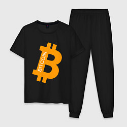 Пижама хлопковая мужская Bitcoin Boss, цвет: черный
