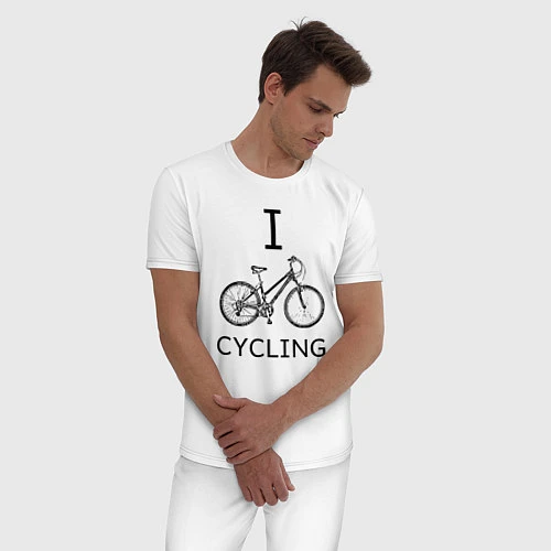 Мужская пижама I love cycling / Белый – фото 3