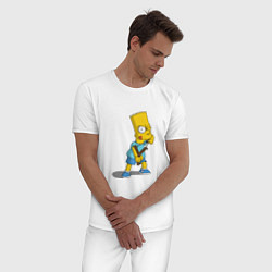 Пижама хлопковая мужская Bad Bart, цвет: белый — фото 2