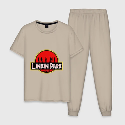 Мужская пижама Linkin Park: Jurassic Park / Миндальный – фото 1