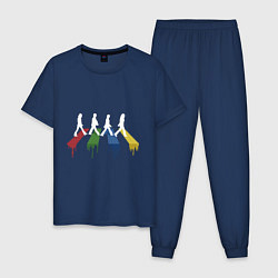 Пижама хлопковая мужская Beatles Color, цвет: тёмно-синий