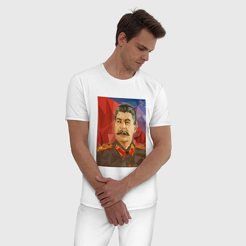 Мужская пижама Сталин: полигоны / Белый – фото 3