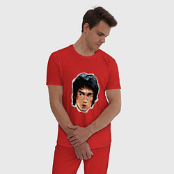Пижама хлопковая мужская Bruce Lee Art, цвет: красный — фото 2