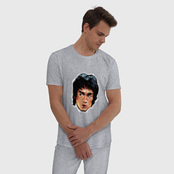 Пижама хлопковая мужская Bruce Lee Art, цвет: меланж — фото 2