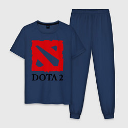 Пижама хлопковая мужская Dota 2: Logo, цвет: тёмно-синий