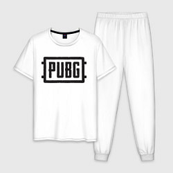 Пижама хлопковая мужская PUBG, цвет: белый