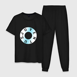 Пижама хлопковая мужская Juventus - Black 2022, цвет: черный