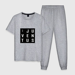 Пижама хлопковая мужская Juventus FC: Black Collection цвета меланж — фото 1