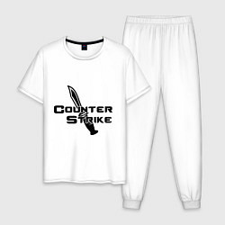 Пижама хлопковая мужская Counter Strike: Knife, цвет: белый