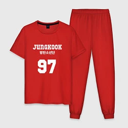 Пижама хлопковая мужская Jungkook 97, цвет: красный