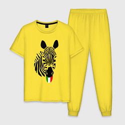 Пижама хлопковая мужская Juventus Zebra, цвет: желтый