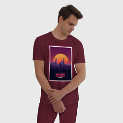 Пижама хлопковая мужская Бегущий по лезвию 2049, цвет: меланж-бордовый — фото 2