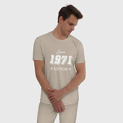 Пижама хлопковая мужская Limited Edition 1971, цвет: миндальный — фото 2