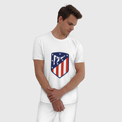 Пижама хлопковая мужская Atletico Madrid, цвет: белый — фото 2