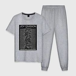 Пижама хлопковая мужская Joy Division: Unknown Pleasures, цвет: меланж