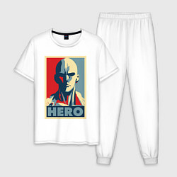 Пижама хлопковая мужская Saitama Hero, цвет: белый
